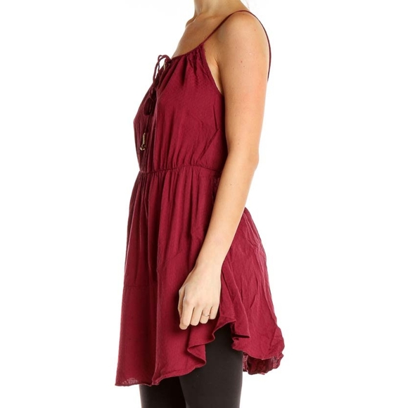 Free People Shake It Up Mini Dress Boho Maroon Red Size small womens - Picture 3 of 4